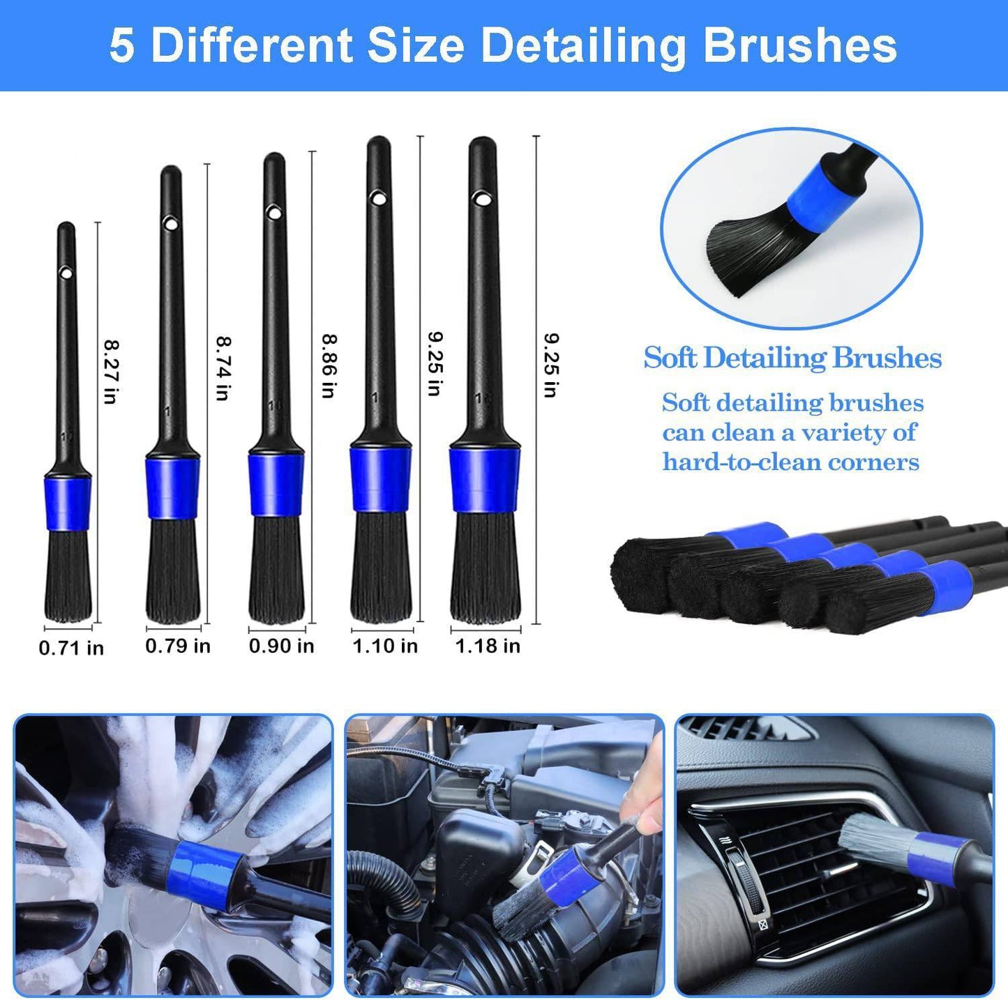 26Pcs Car Detailing Brush Set Drill Not Include