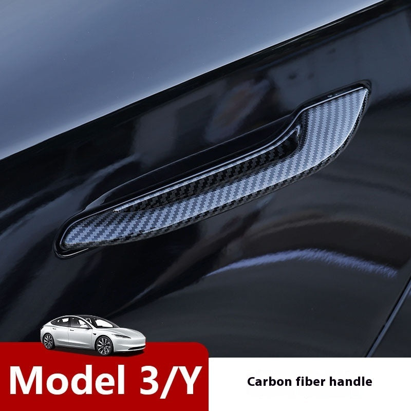 Tesla Carbon Fiber Pattern Door Handle